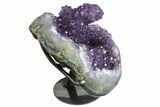 Amethyst Geode Section on Metal Stand - Purple Crystals #171820-1